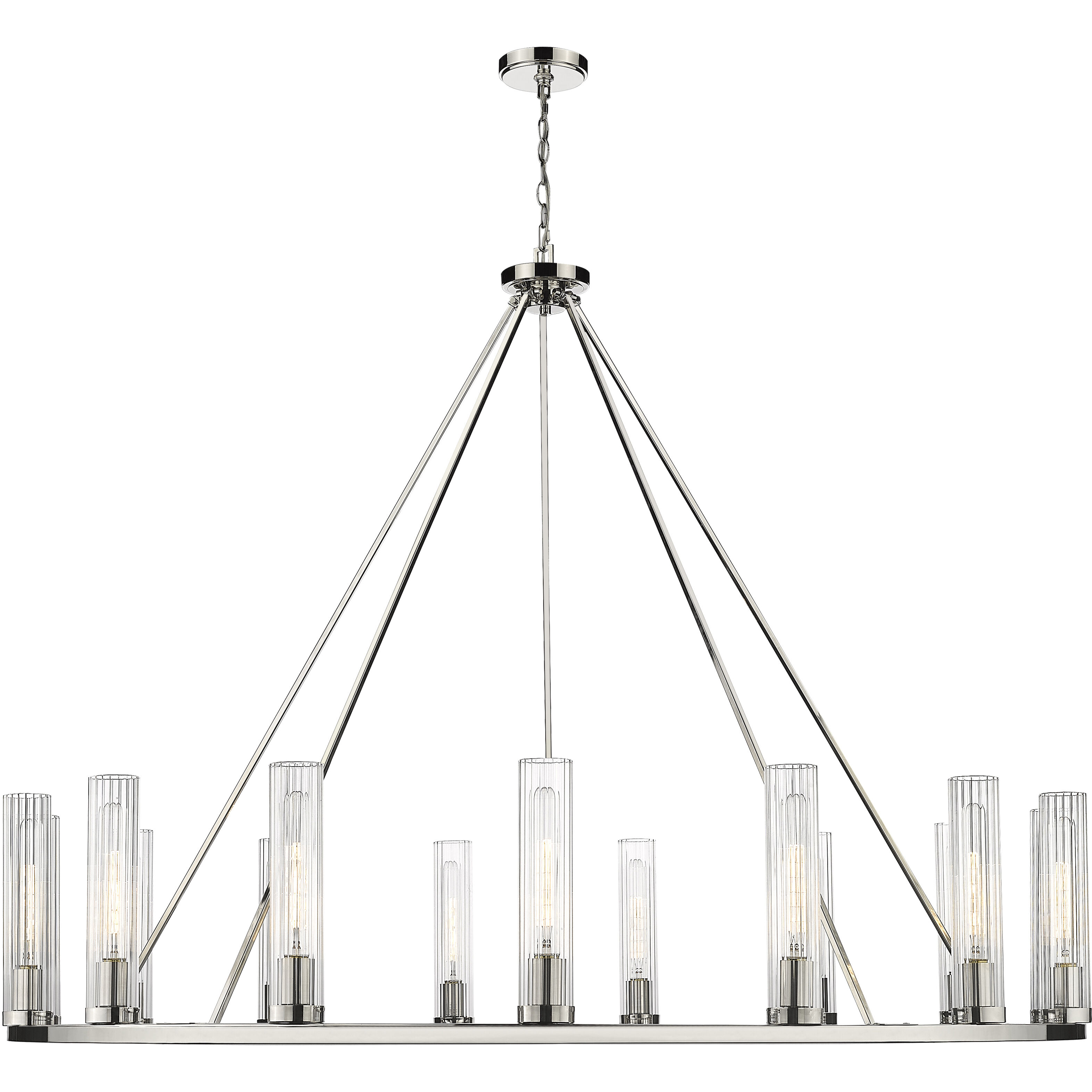 Beau 15 Light 60 inch Polished Nickel Chandelier Ceiling Light