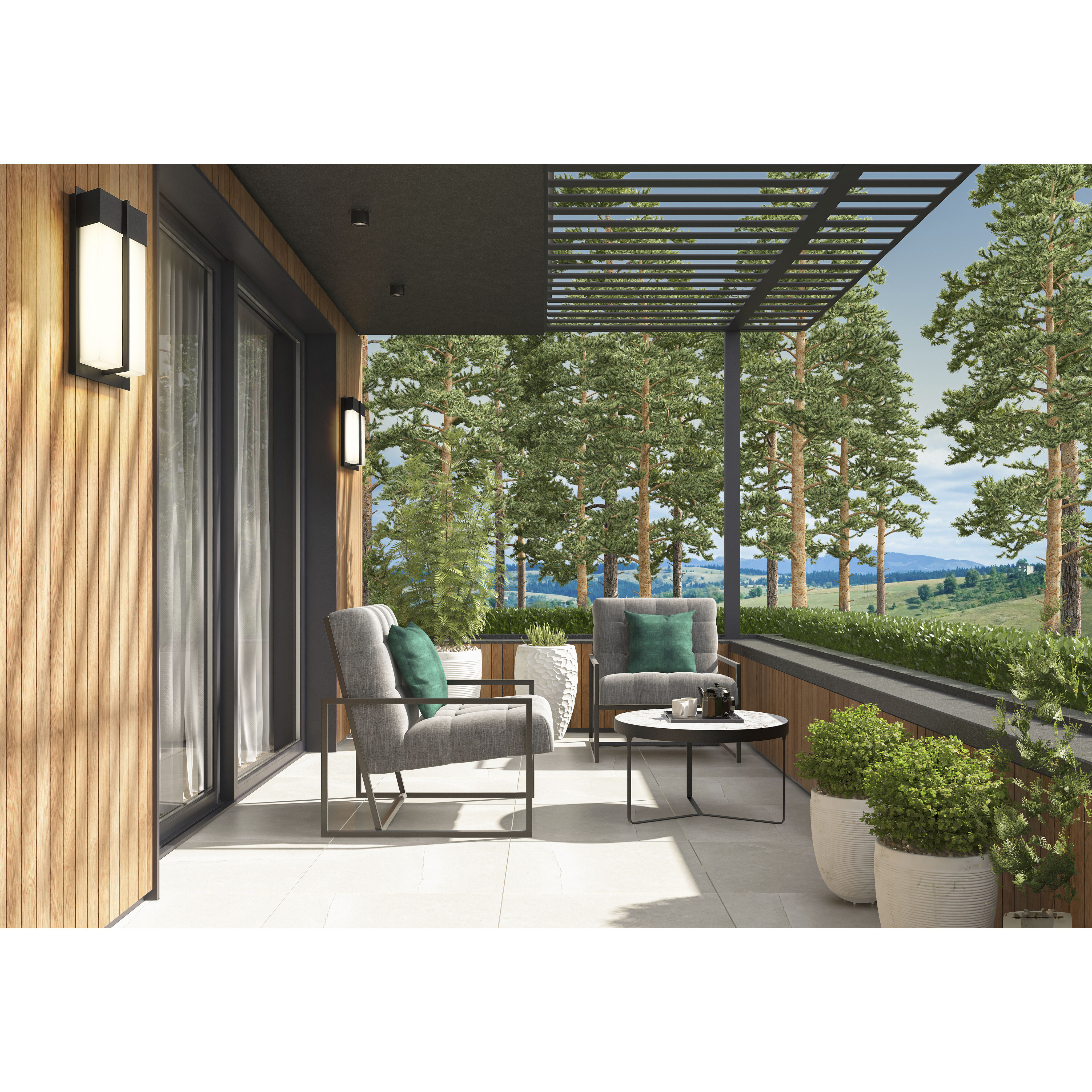 Nyx Outdoor Wall Light in Black, LED