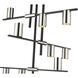 Calumet 9 Light 36 inch Matte Black and Polished Nickel Chandelier Ceiling Light