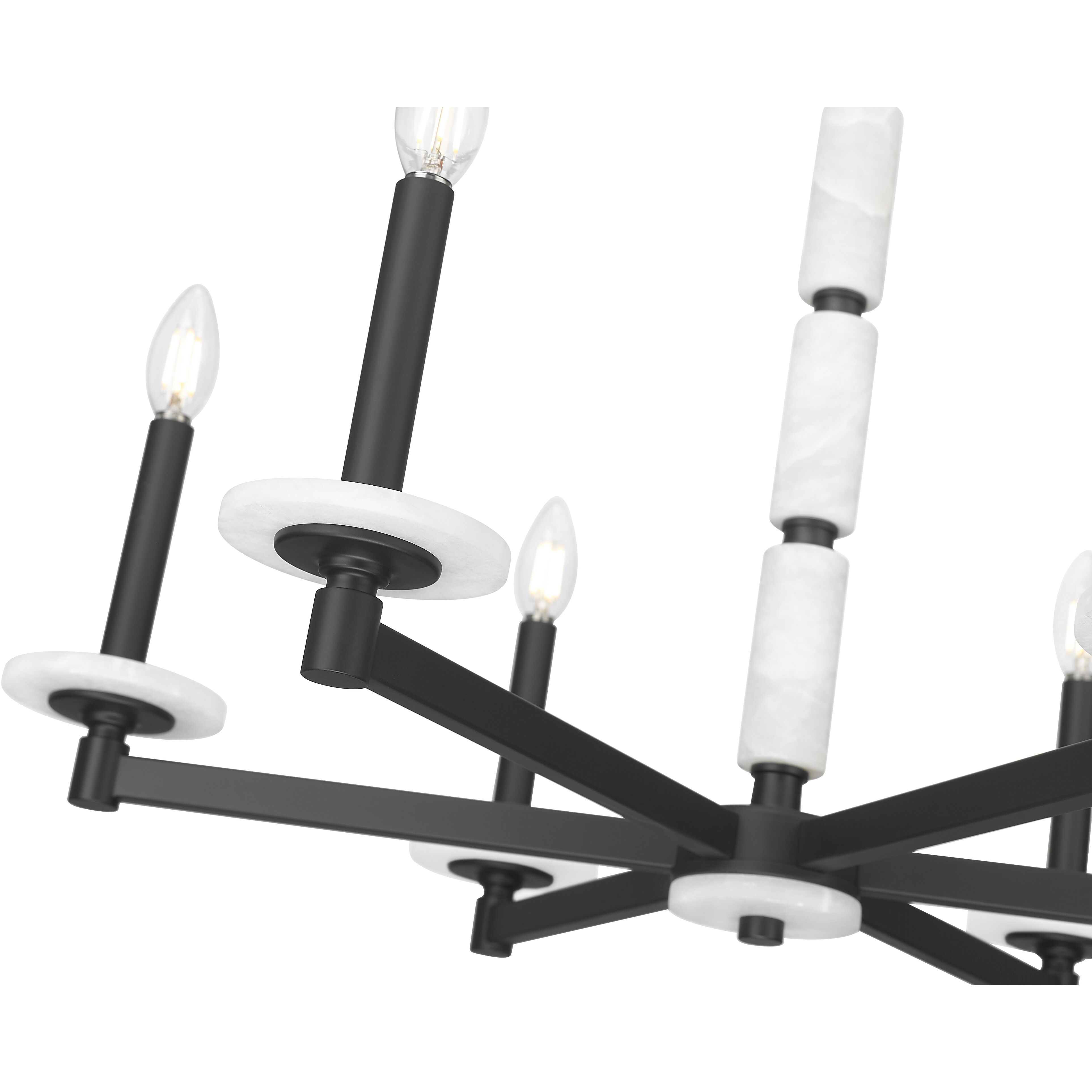 Kaden 6 Light 28 inch Matte Black Chandelier Ceiling Light