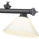 Cordon 3 Light 57.25 inch Bronze Plate Billiard Ceiling Light in White Plastic
