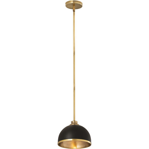Landry 1 Light 10 inch Matte Black and Rubbed Brass Pendant Ceiling Light