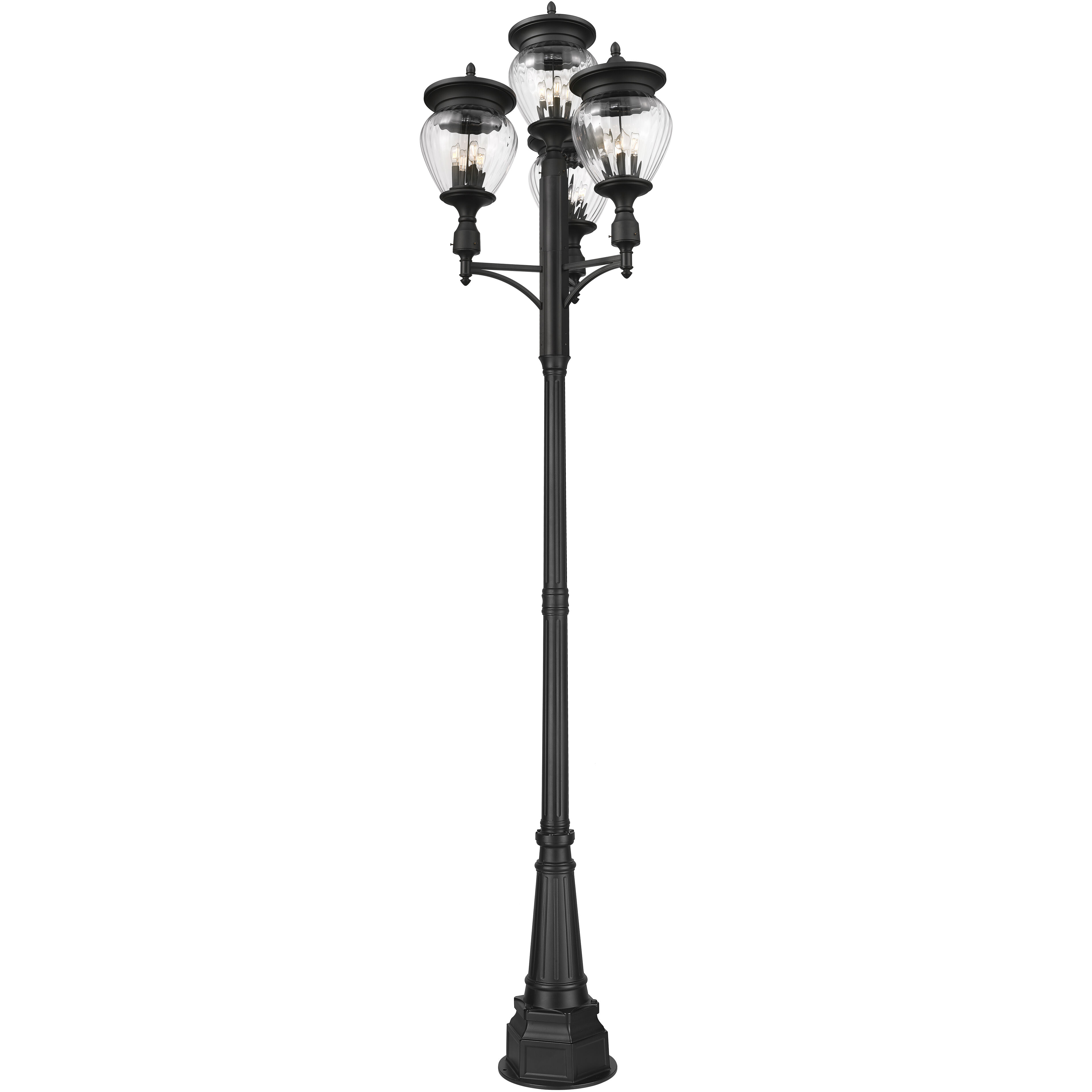Davina 4 Light 130.75 inch Black Outdoor Post Mounted Fixture in G9