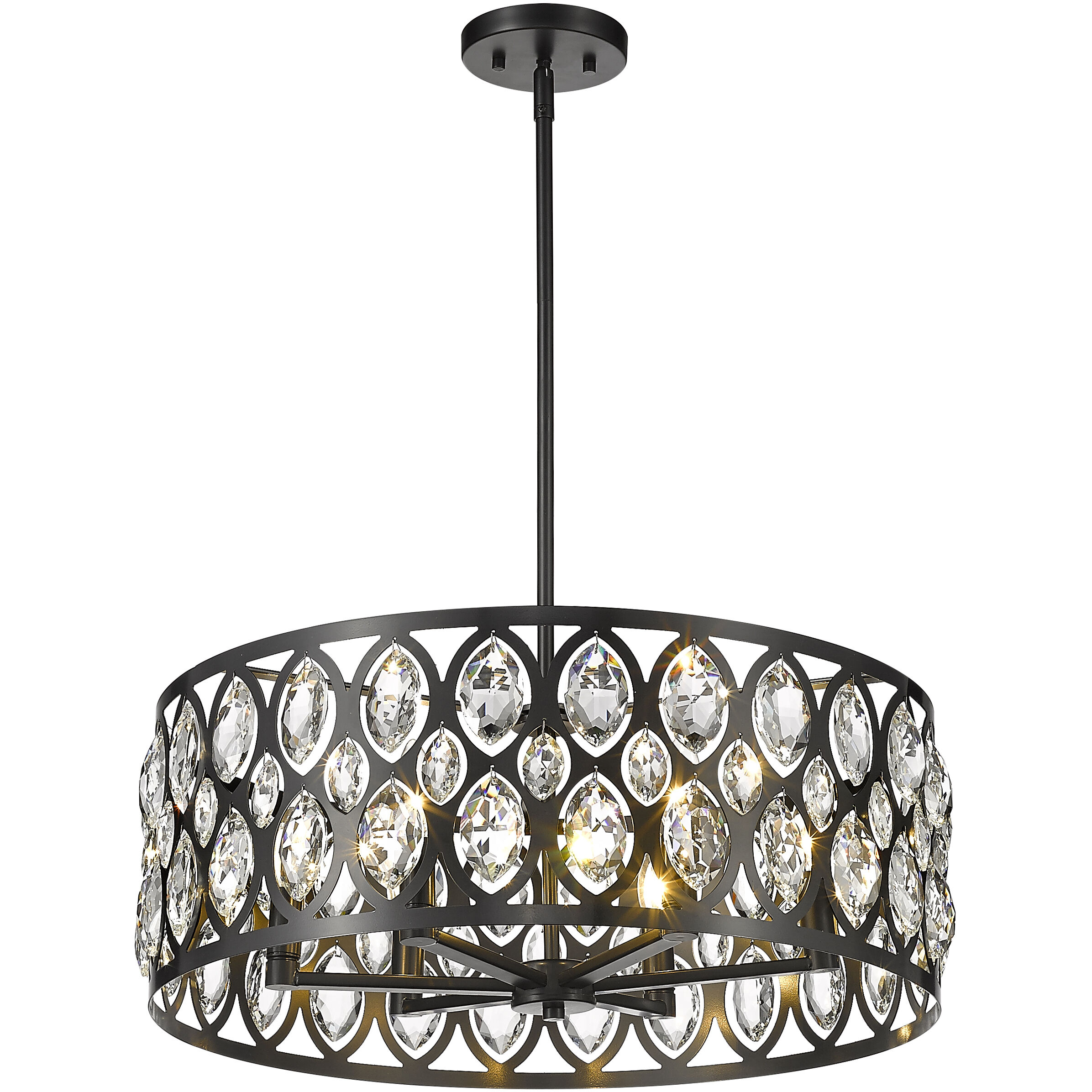 Dealey 6 Light 23.5 inch Matte Black Chandelier Ceiling Light