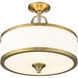 Cosmopolitan 3 Light 15.75 inch Heritage Brass Semi Flush Mount Ceiling Light