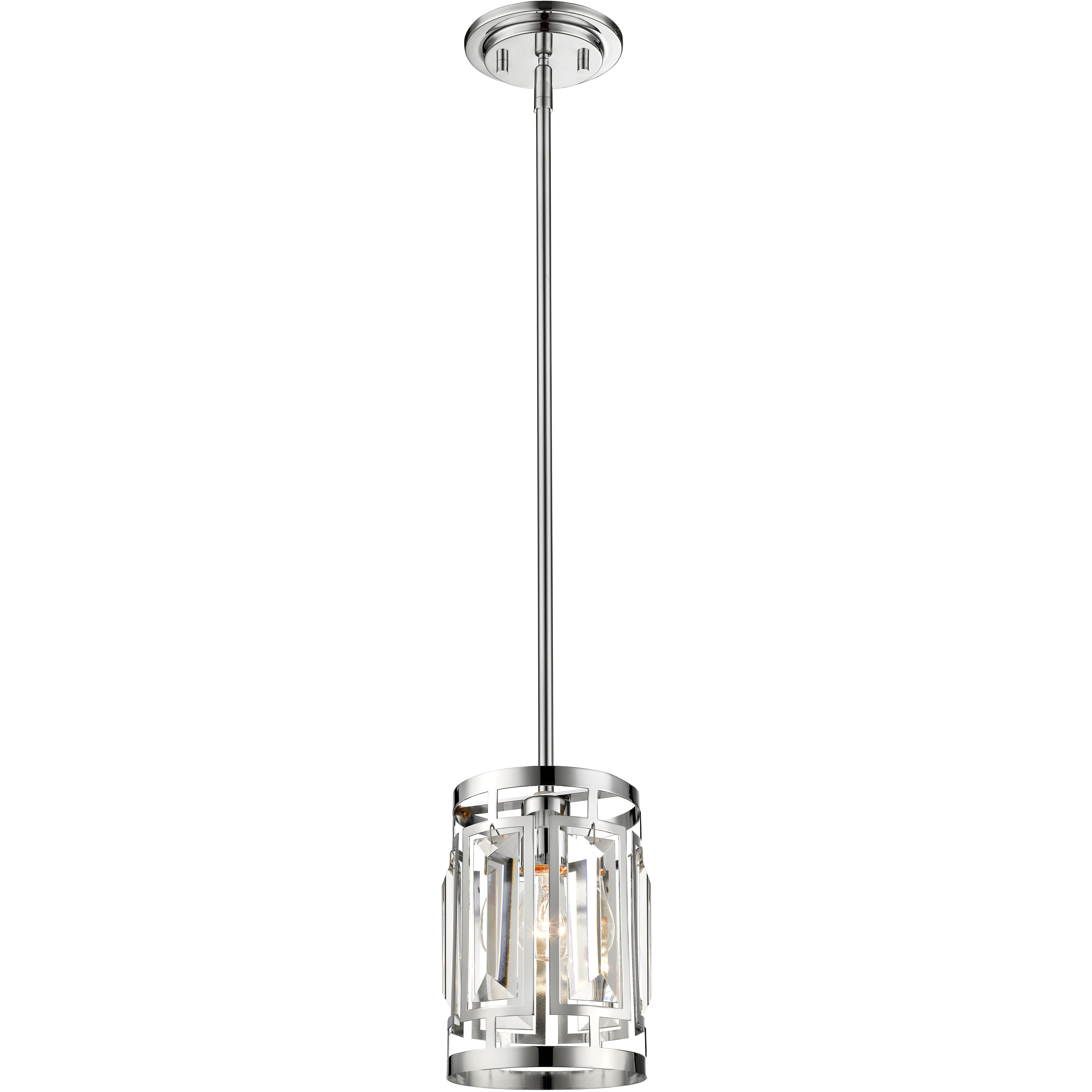 Mersesse 1 Light 5.5 inch Chrome Pendant Ceiling Light in 2.42, Clear and Chrome