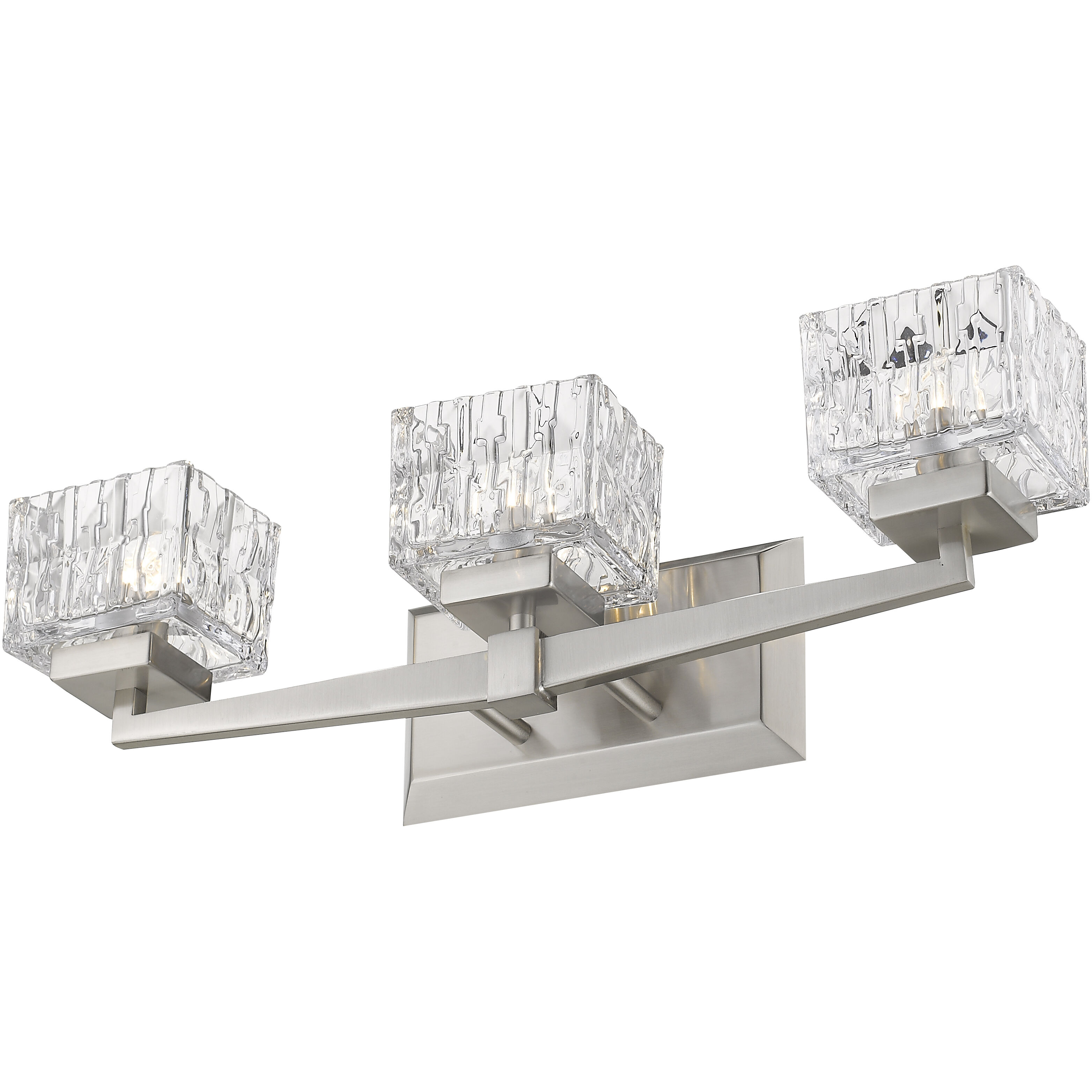 Rubicon 3 Light 22 inch Brushed Nickel Vanity Wall Light in G9