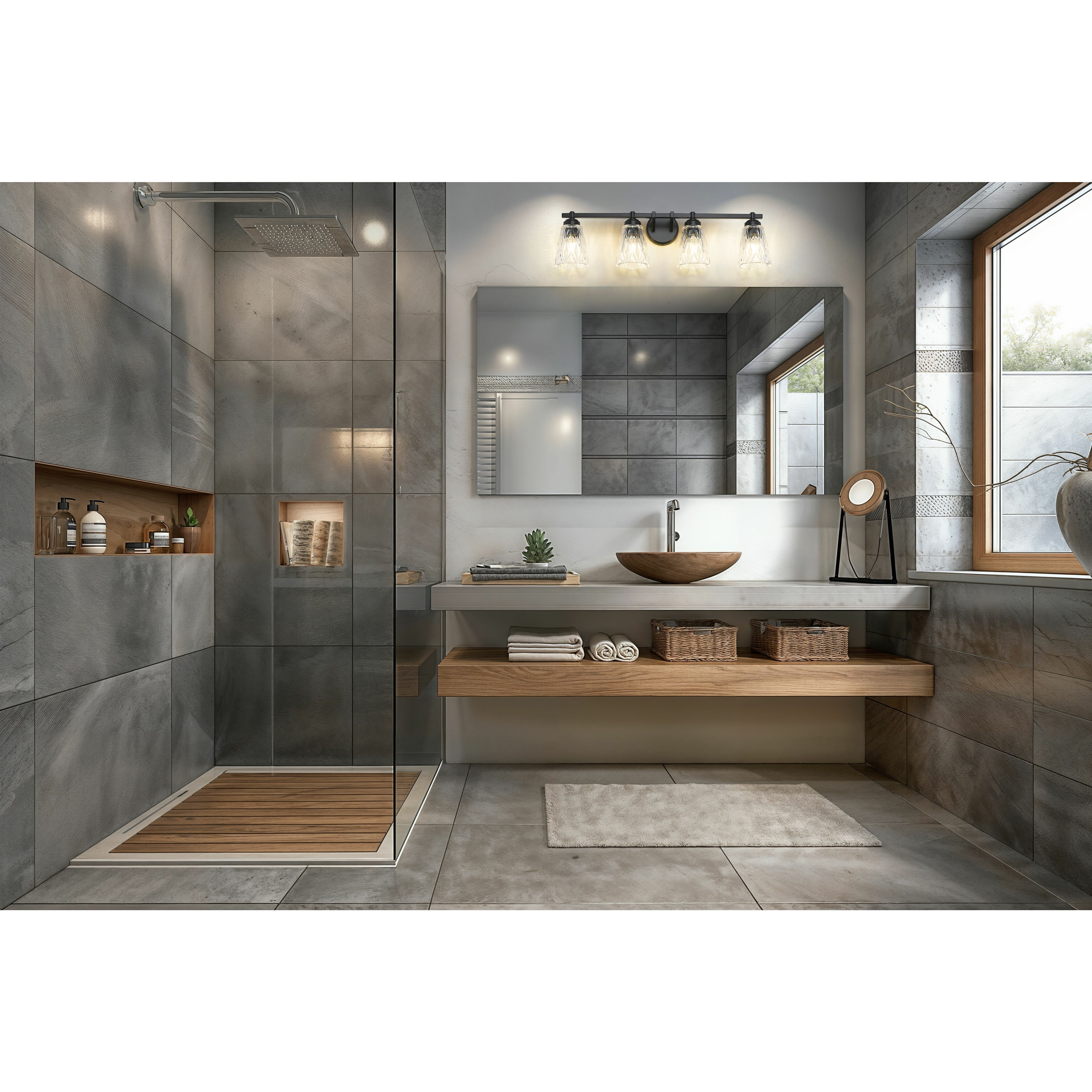 Andree Vanity Wall Light in Matte Black