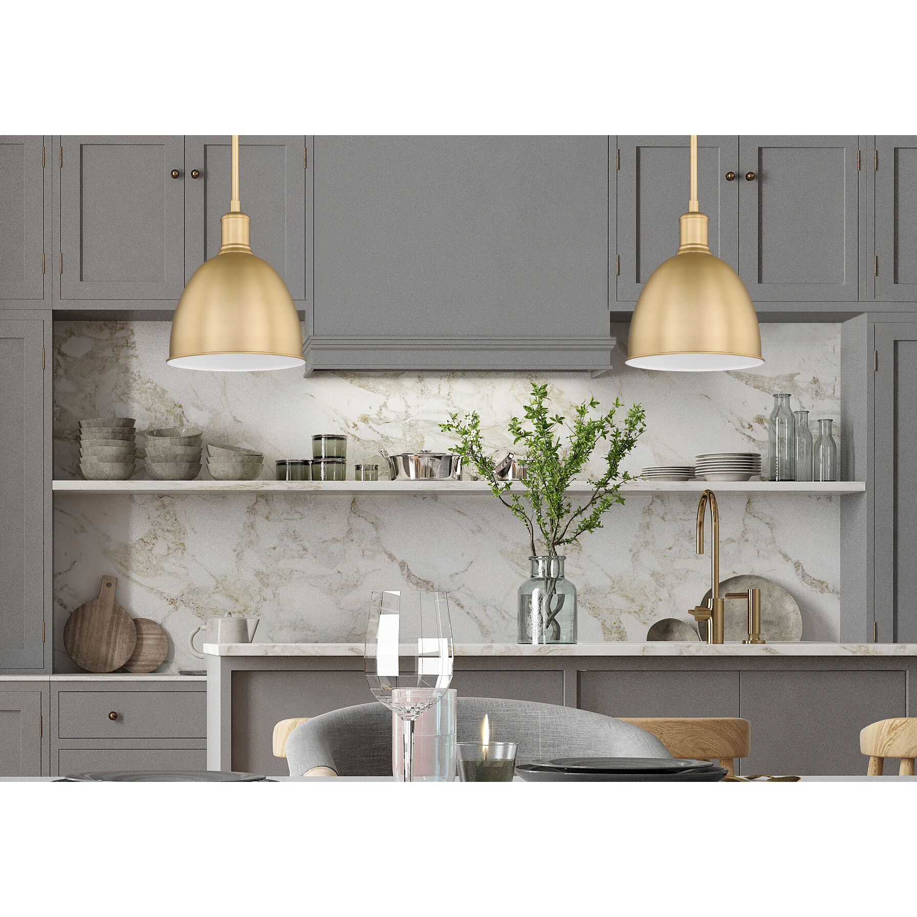 Sawyer 1 Light 8.25 inch Classic Brass Pendant Ceiling Light