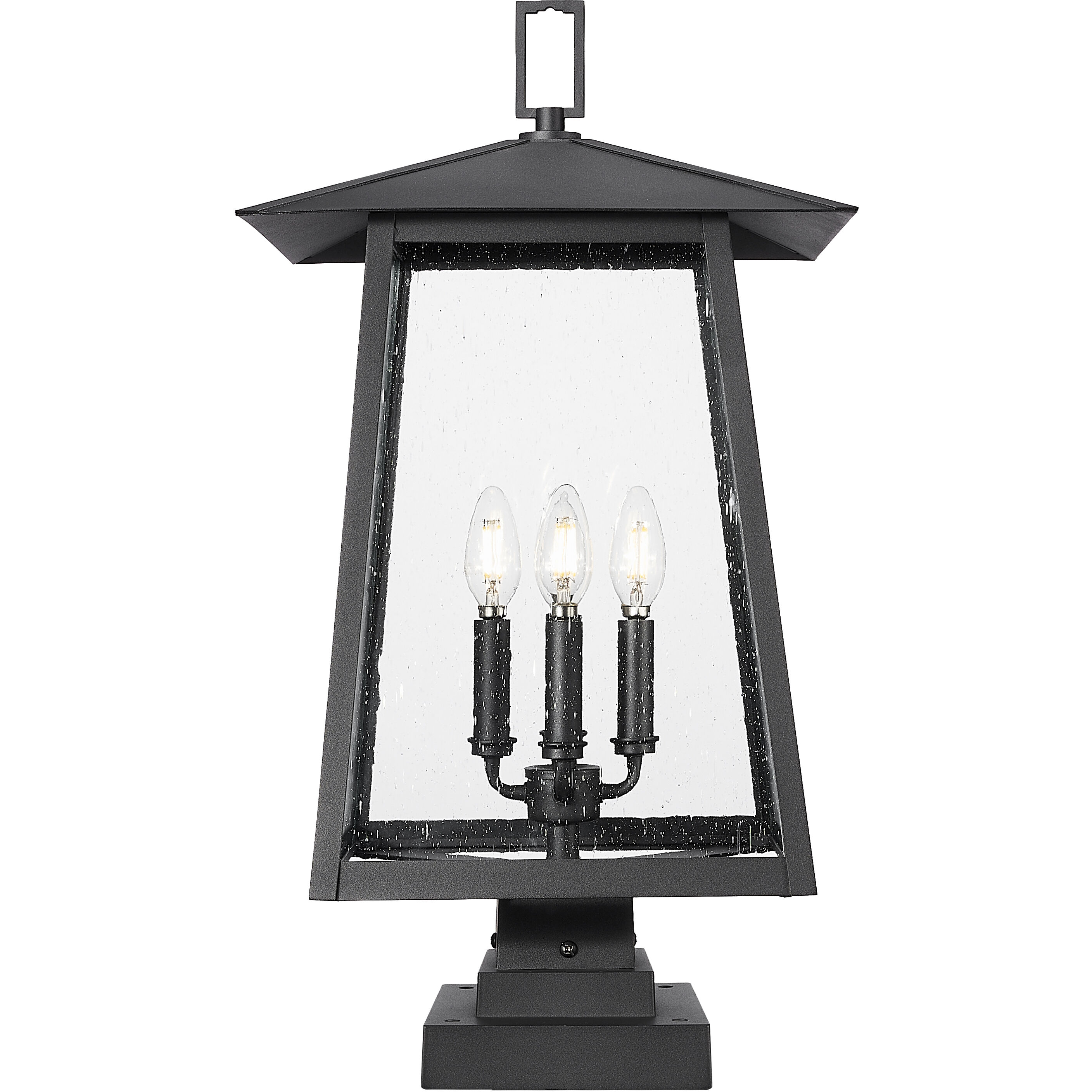 Rainer 4 Light 25.25 inch Black Outdoor Pier Mounted Fixture in G9