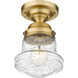Vaughn 1 Light 6 inch Heritage Brass Flush Mount Ceiling Light