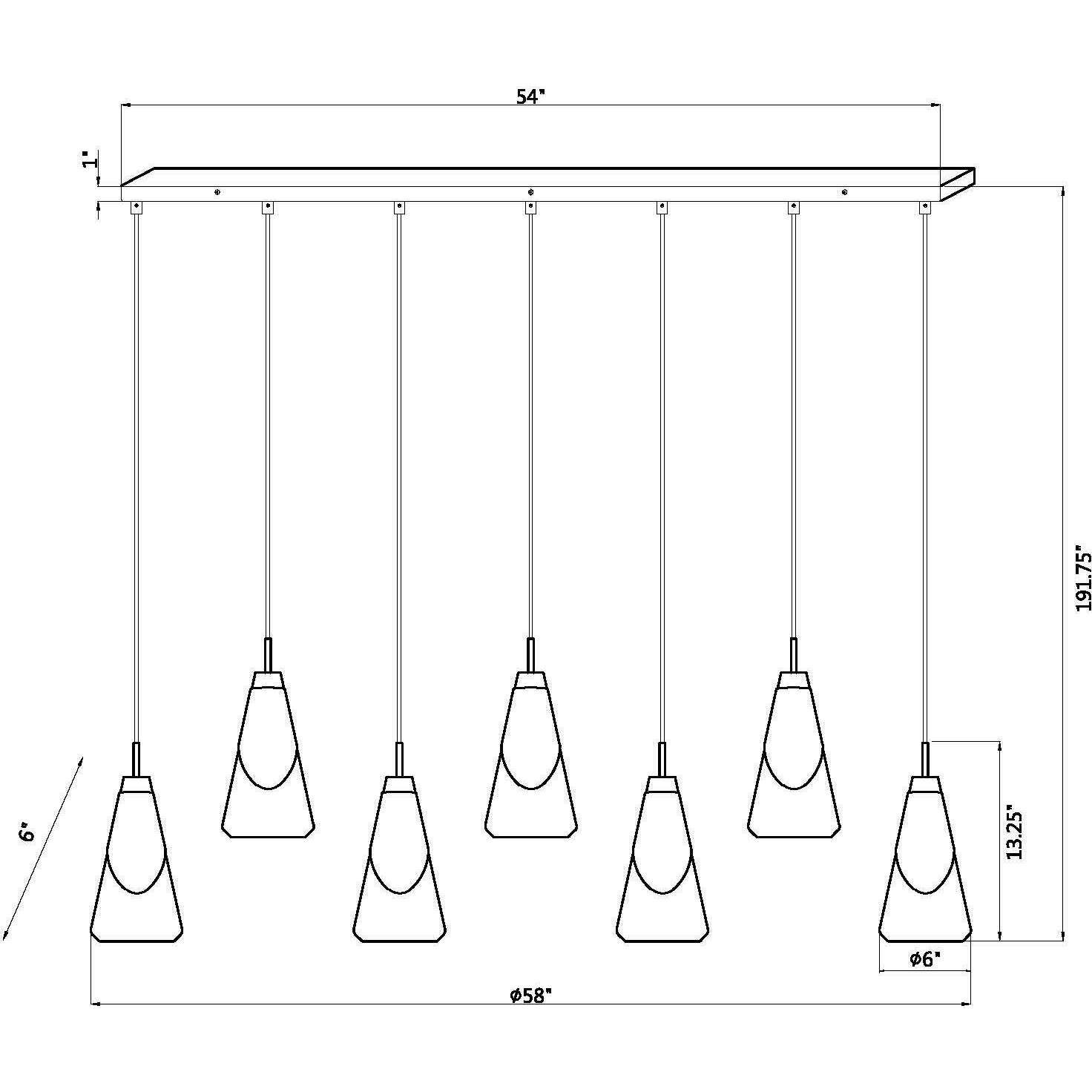 Aimie Linear Chandelier Ceiling Light in Matte Black