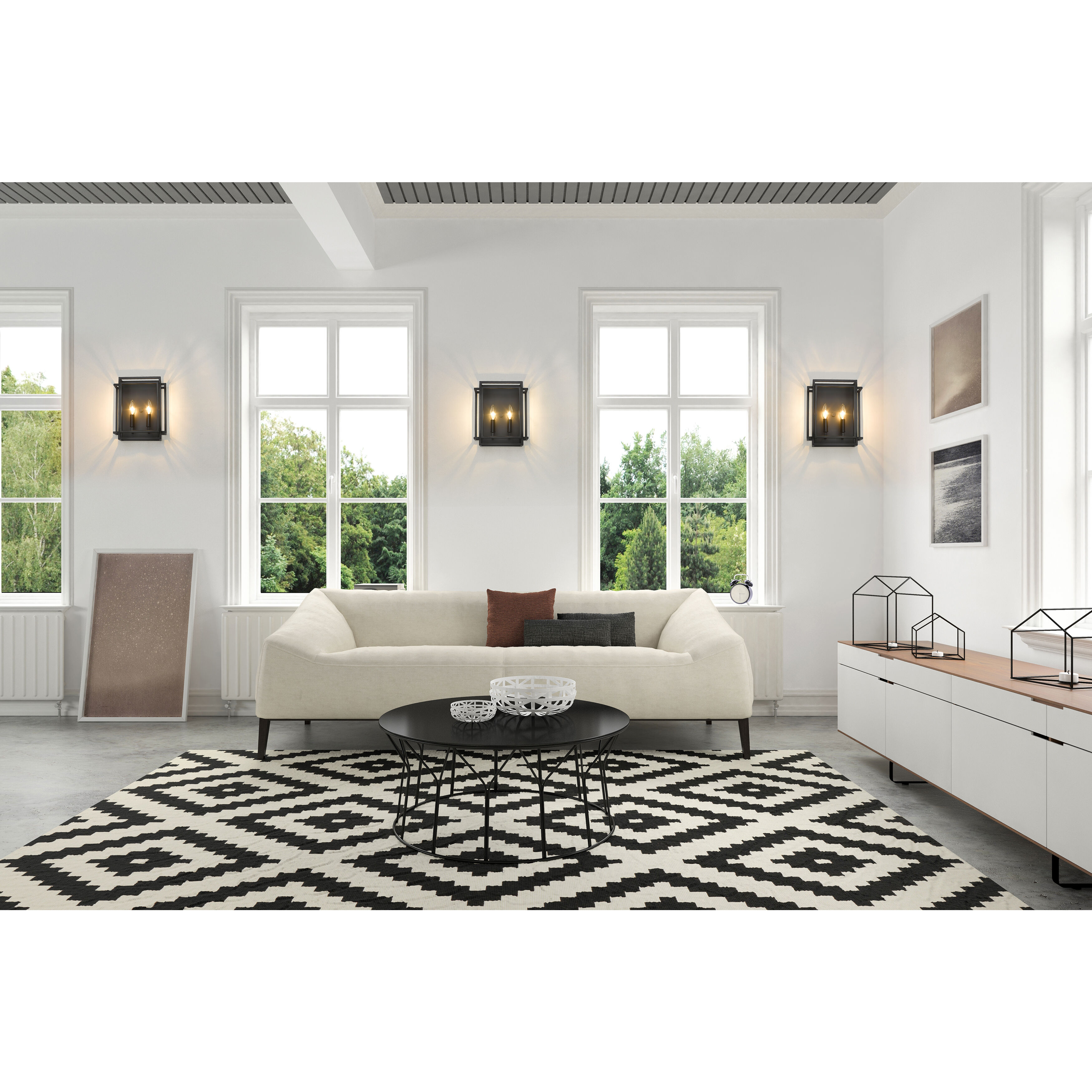 Titania 2 Light 10 inch Matte Black Wall Sconce Wall Light