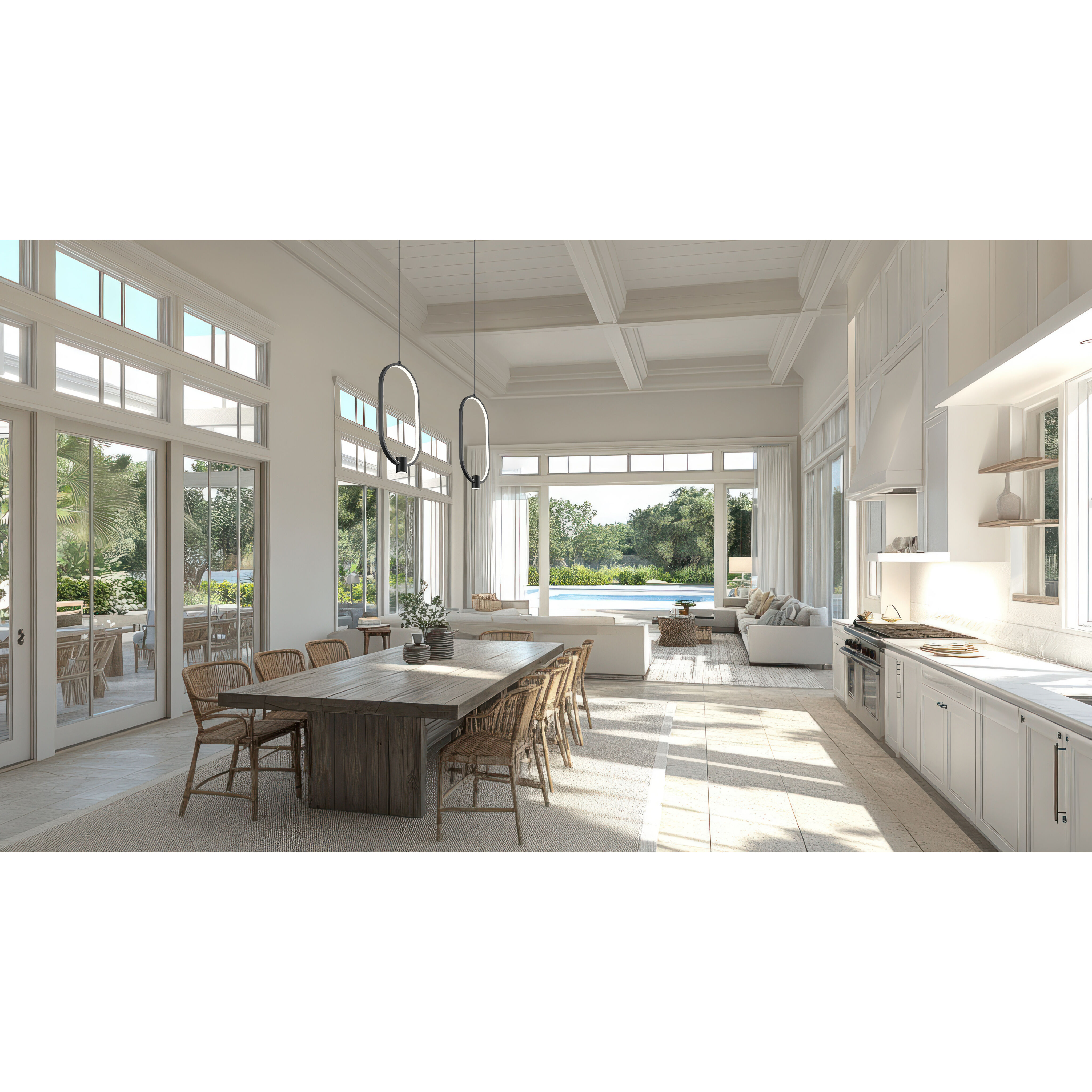 Saros Pendant Ceiling Light in Matte Black, LED