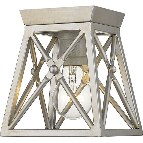 Trestle 1 Light 6 inch Antique Silver Flush Mount Ceiling Light