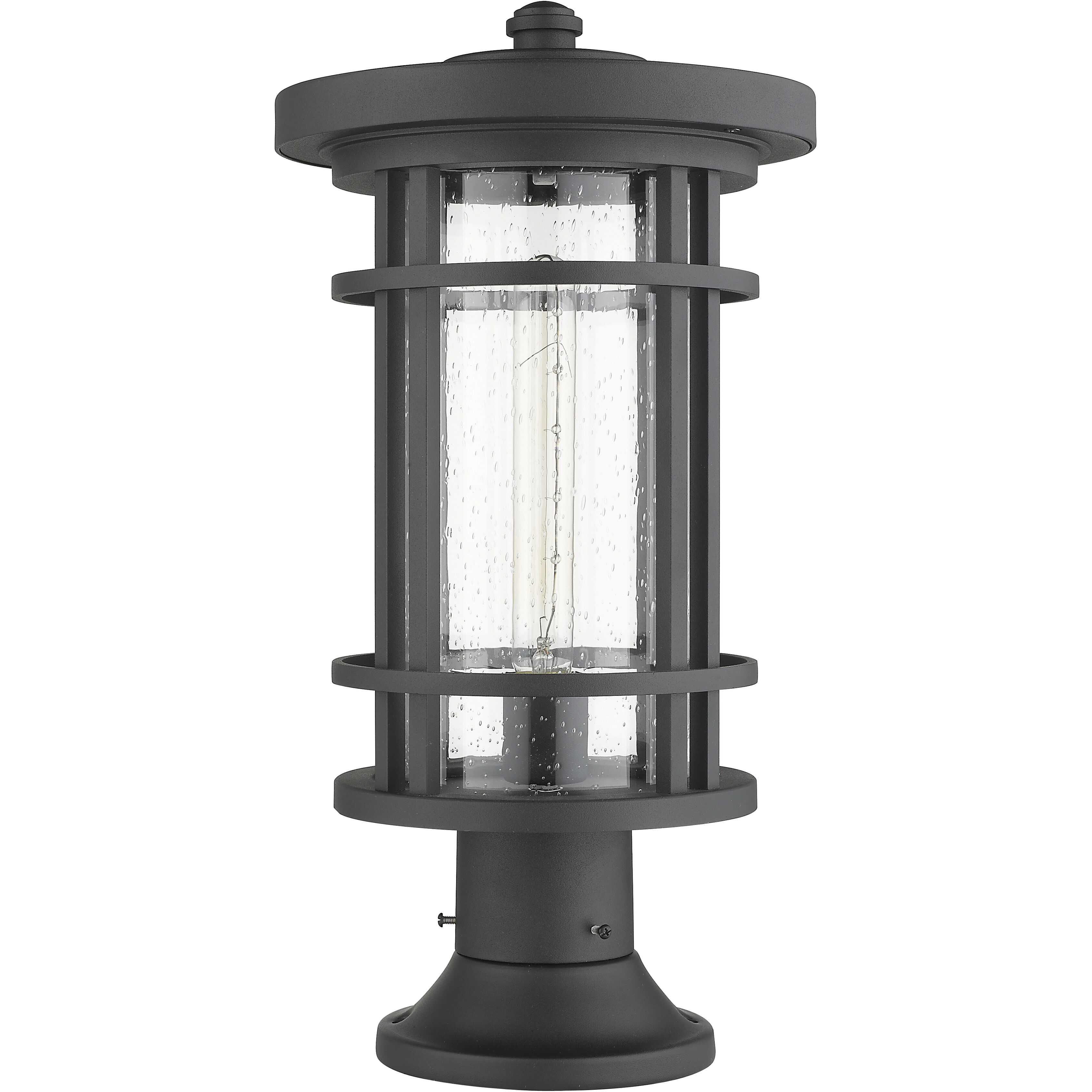 Jordan 1 Light 19.75 inch Black Outdoor Pier Mounted Fixture