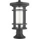 Jordan 1 Light 19.75 inch Black Outdoor Pier Mounted Fixture