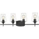 Joliet 4 Light 30 inch Matte Black Vanity Wall Light