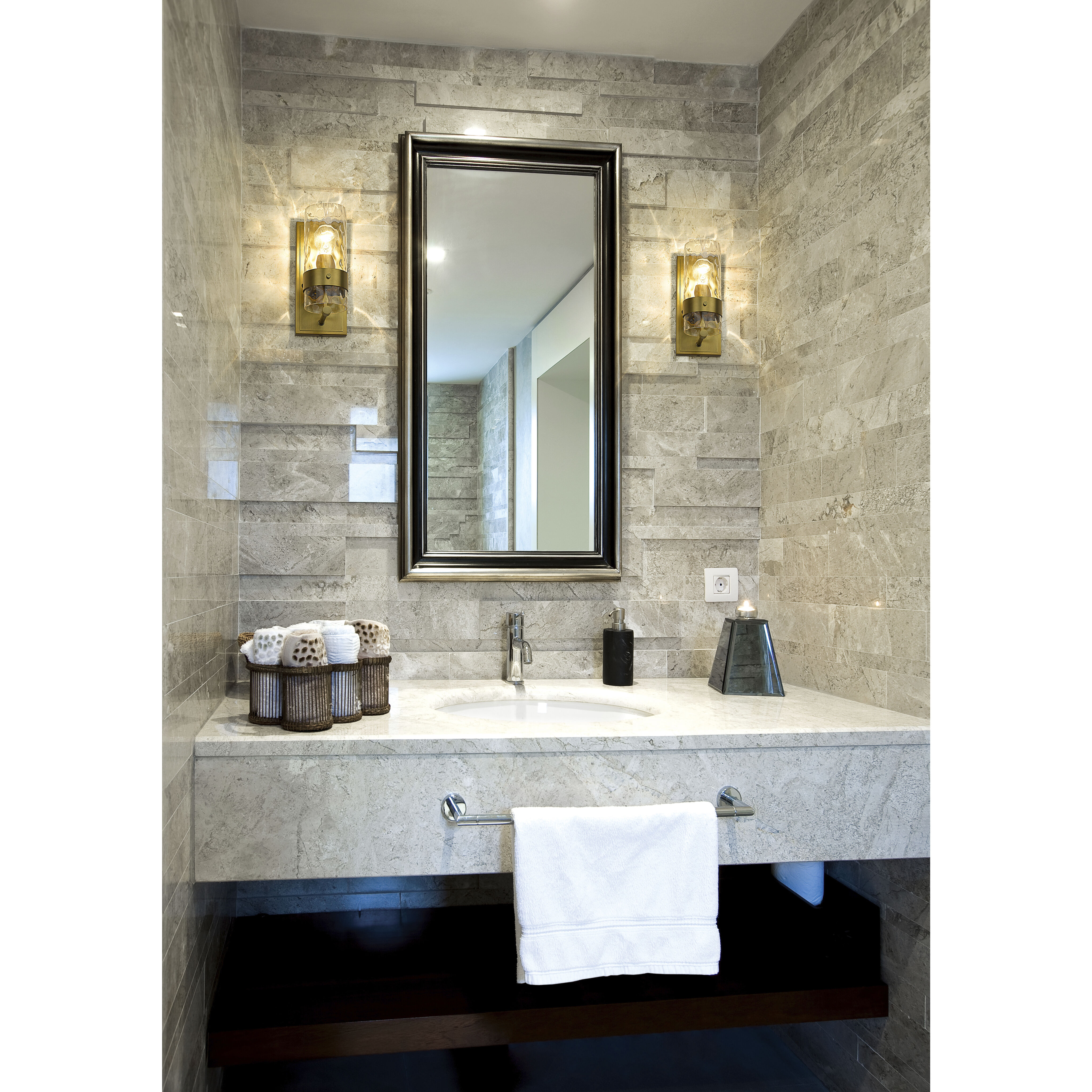 Fontaine 1 Light 4.75 inch Rubbed Brass Wall Sconce Wall Light in Rubbed Bronze