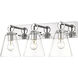 Harper 3 Light 23 inch Chrome Vanity Wall Light in Burnished Silver