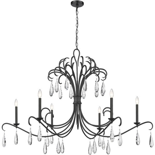 Amara 6 Light 58.75 inch Matte Black Chandelier Ceiling Light