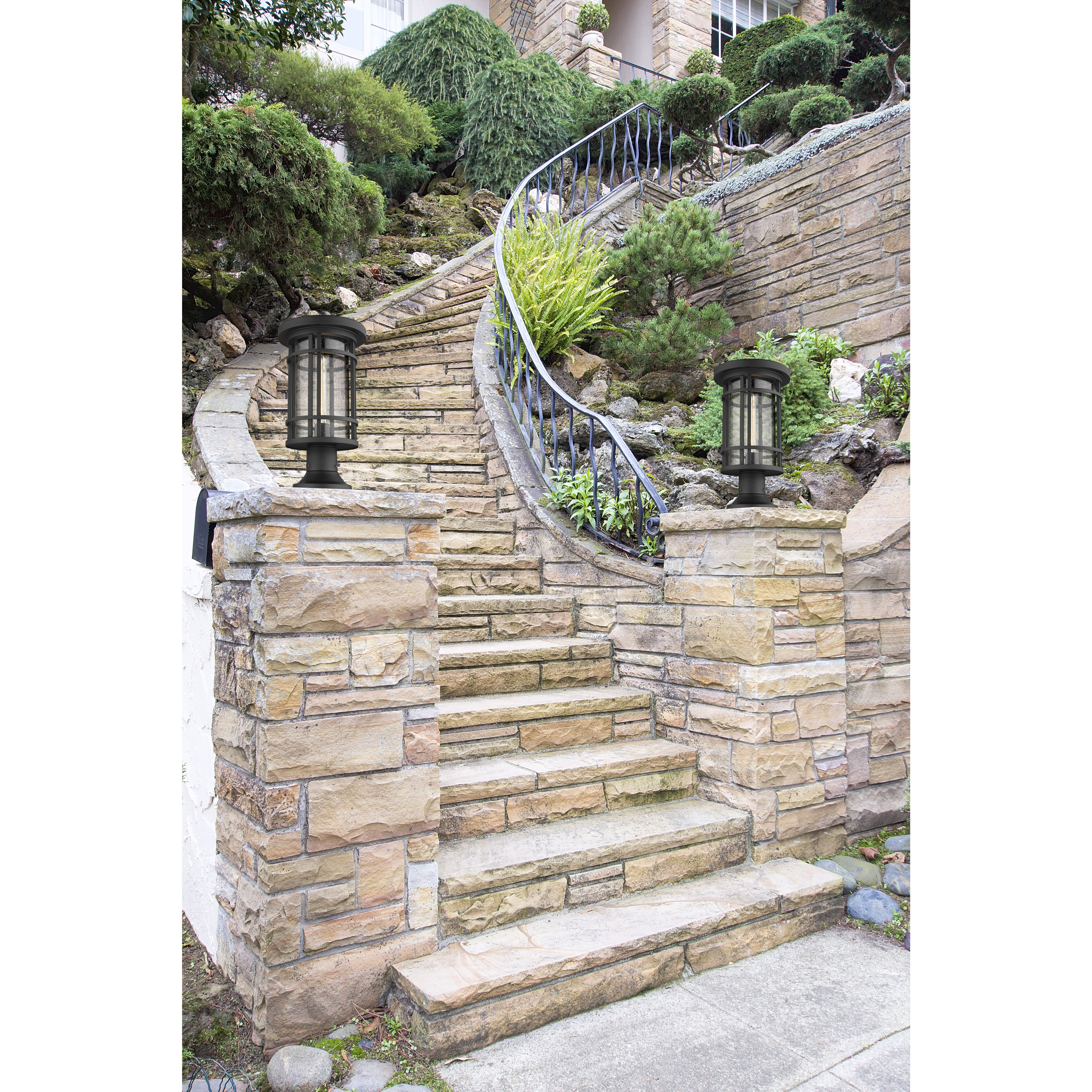 Jordan 1 Light 19.75 inch Black Outdoor Pier Mounted Fixture