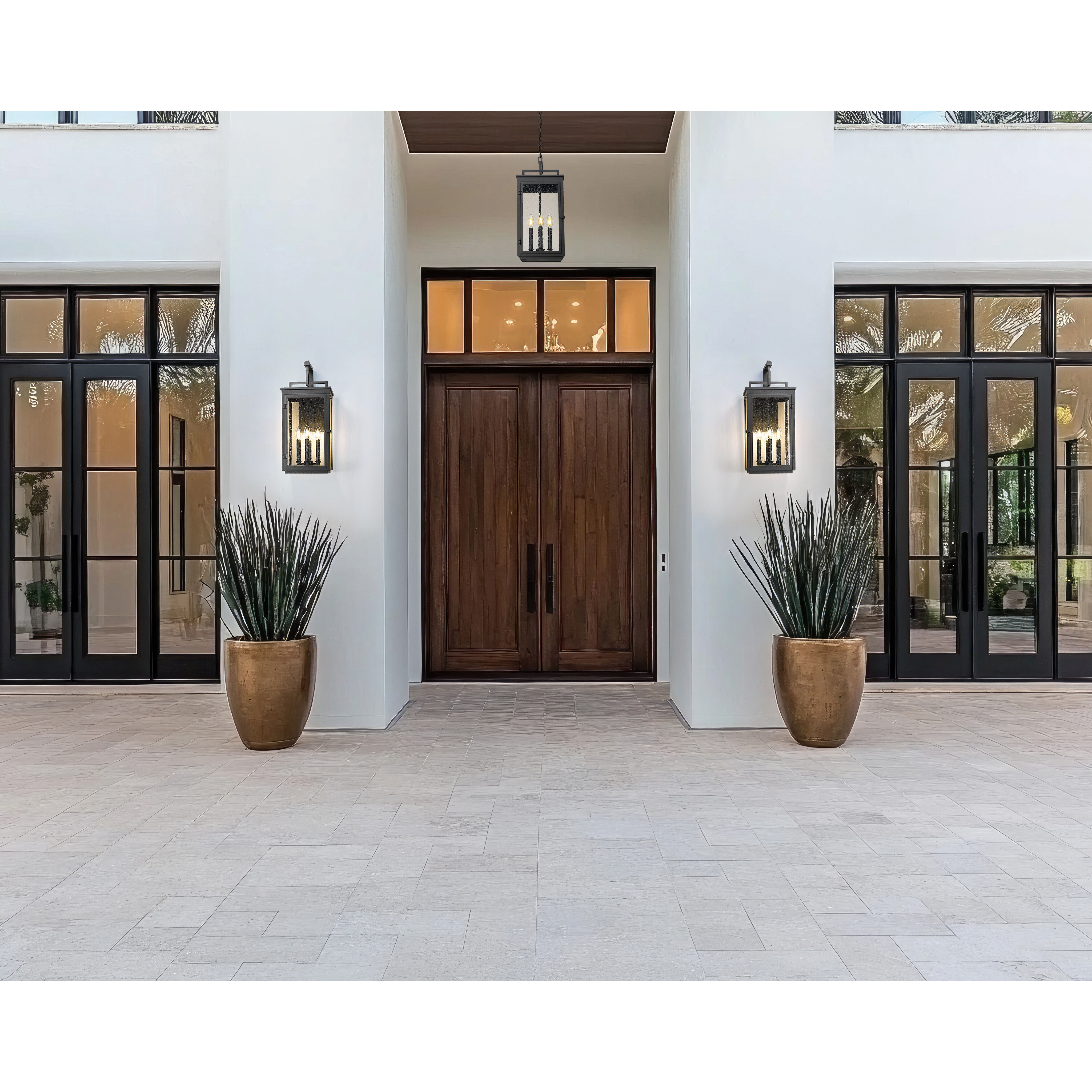 Hartwell 4 Light 10 inch Sand Black Outdoor Chain Mount Ceiling Fixture