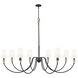 Claudelle 8 Light 65 inch Matte Black and Modern Gold Chandelier Ceiling Light