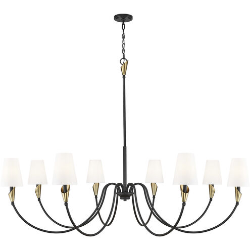 Claudelle 8 Light 65 inch Matte Black and Modern Gold Chandelier Ceiling Light