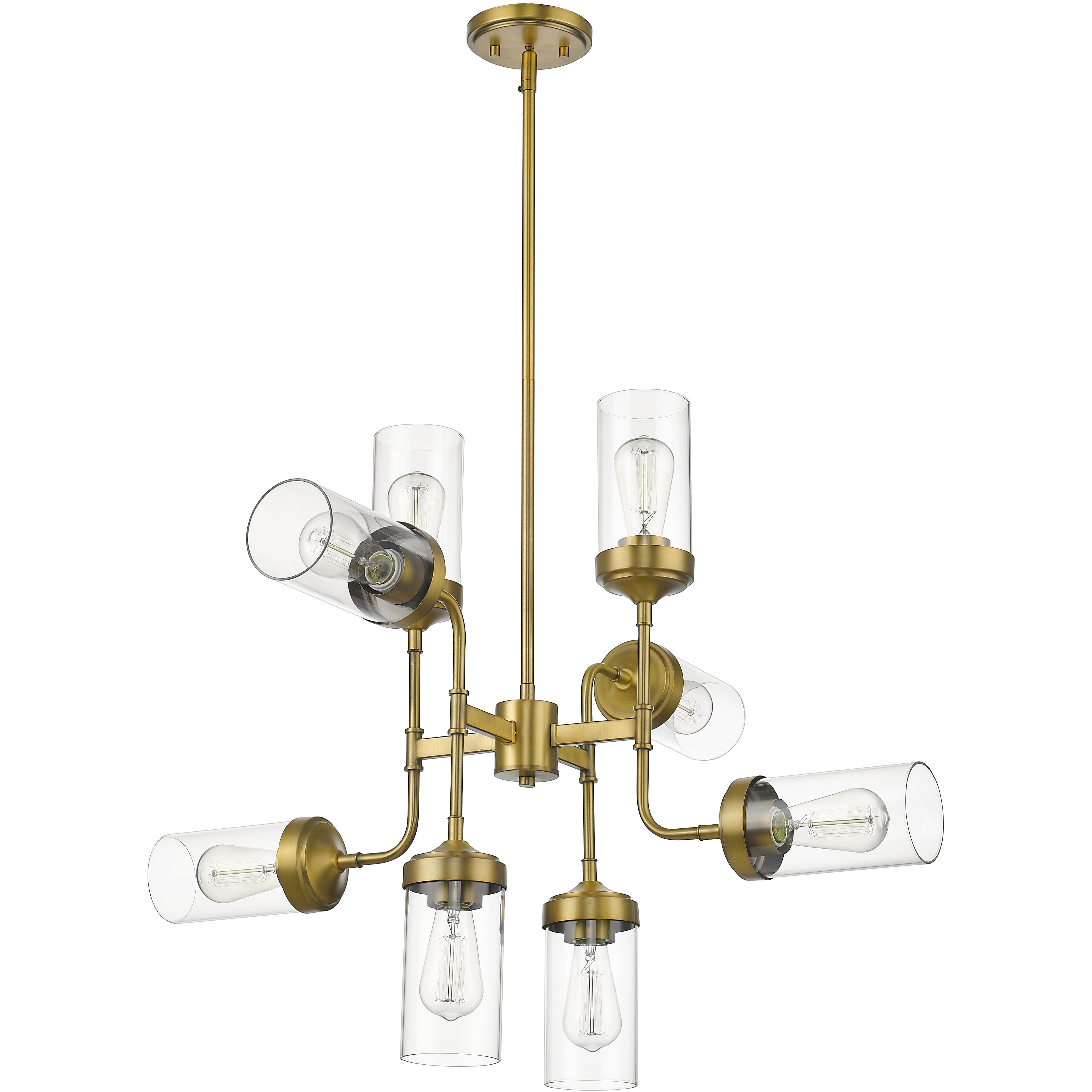 Calliope 8 Light 32 inch Foundry Brass Chandelier Ceiling Light