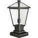 Talbot 1 Light 17.5 inch Black Outdoor Pier Mounted Fixture in Clear Beveled Glass