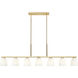 Naya Linear Chandelier Ceiling Light in Modern Gold
