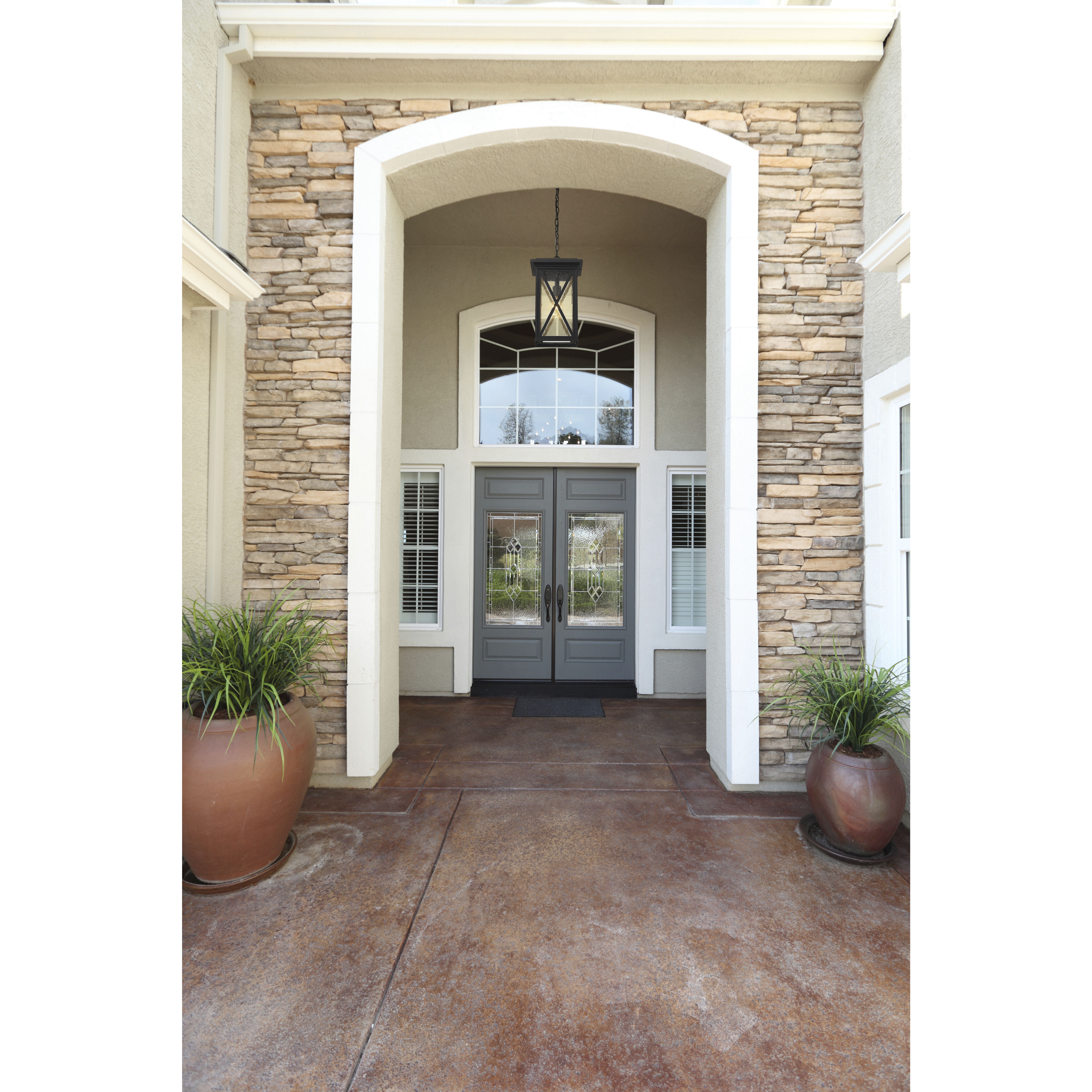 Brookside 1 Light 9.5 inch Black Outdoor Chain Mount Ceiling Fixture