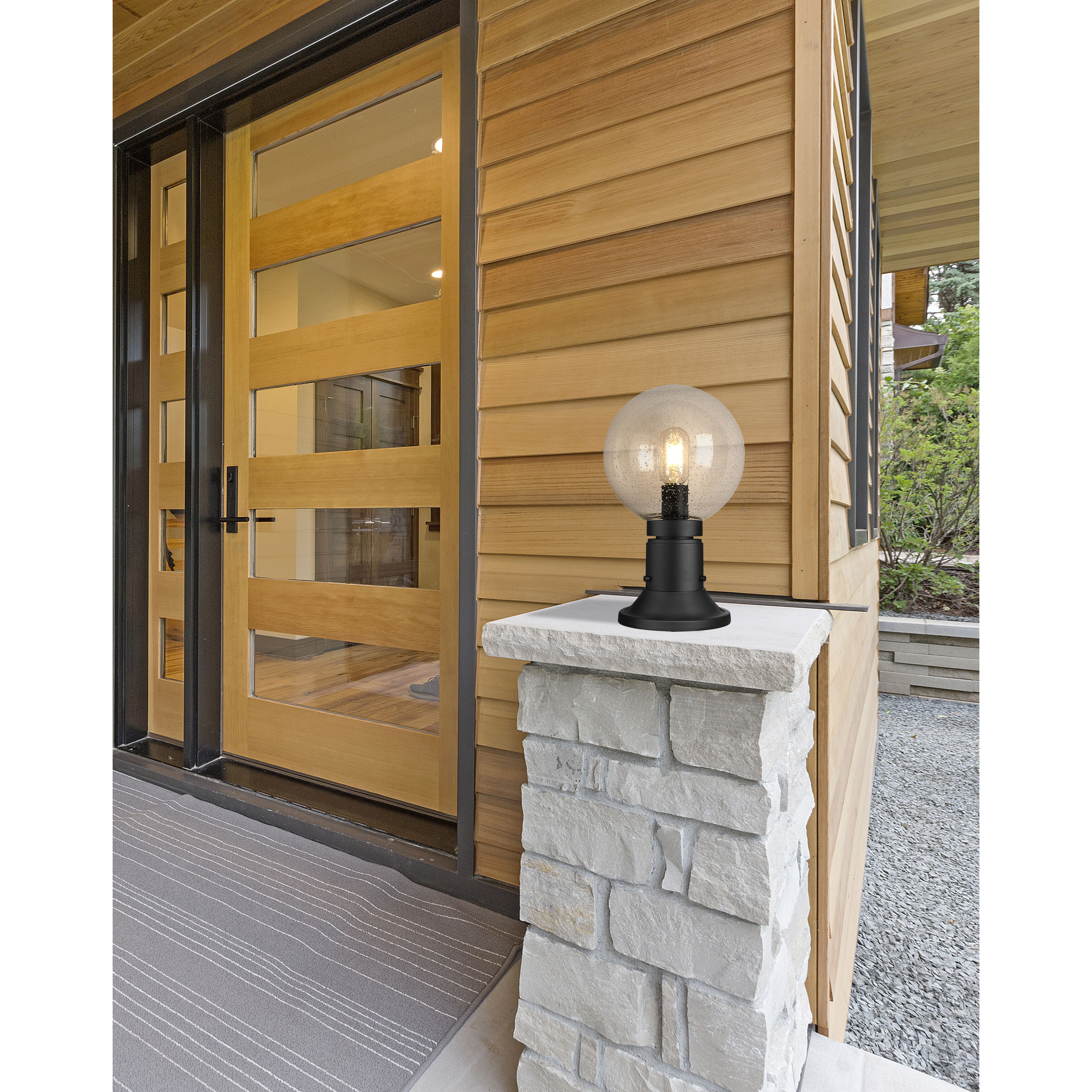 Laurent 1 Light 13.5 inch Black Outdoor Pier Mounted Fixture