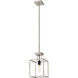 Quadra 1 Light 8 inch Brushed Nickel and Black Pendant Ceiling Light