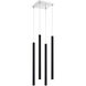 Forest LED 9.5 inch Chrome Chandelier Ceiling Light in Matte Black Steel