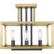 Quadra 4 Light 12 inch Olde Brass and Bronze Semi Flush Mount Ceiling Light in 5.61