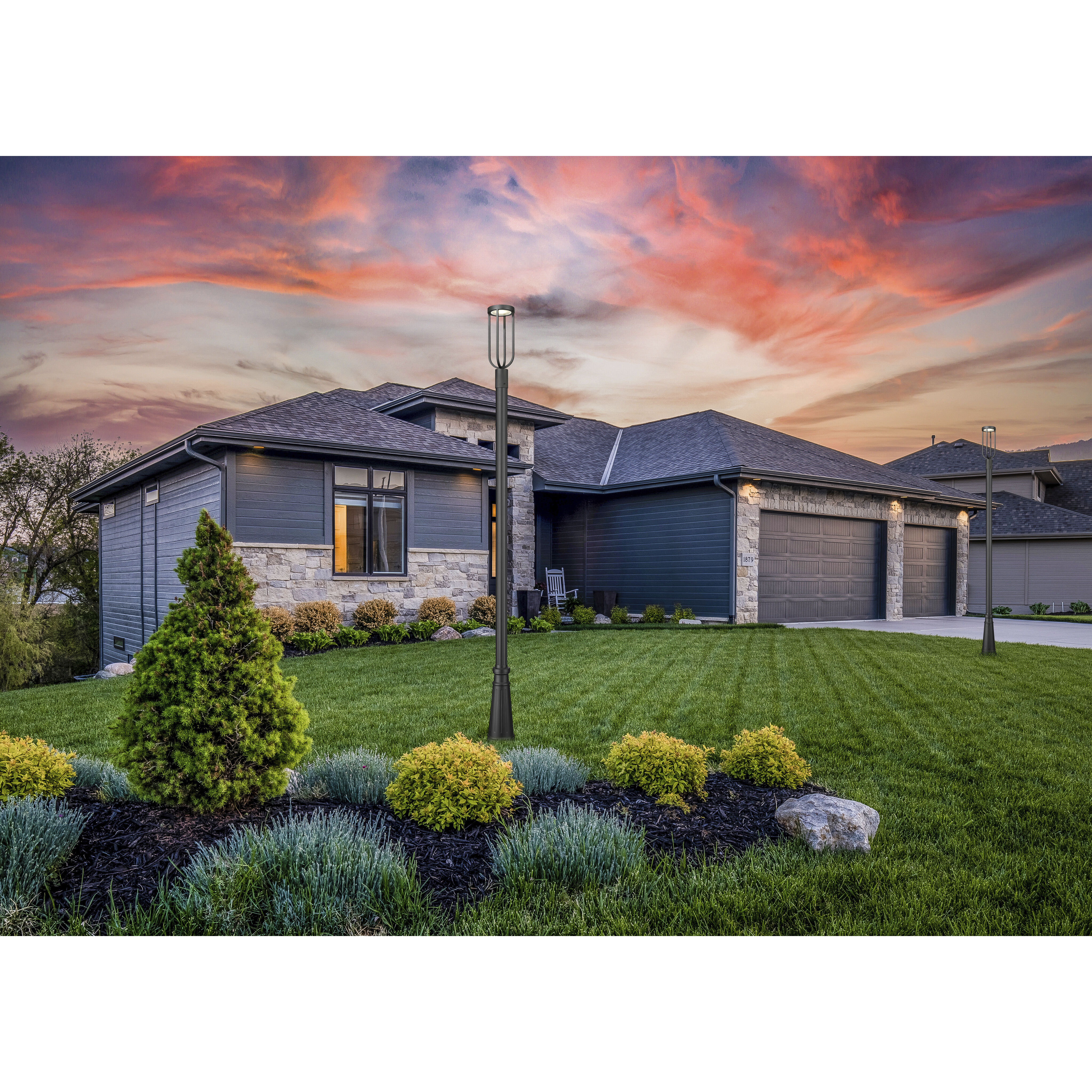 Leland LED 112.5 inch Sand Black Outdoor Post Mounted Fixture