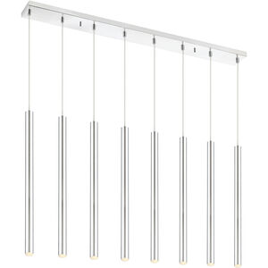 Forest LED 44.25 inch Chrome Linear Chandelier Ceiling Light in 8, 30, Chrome Steel