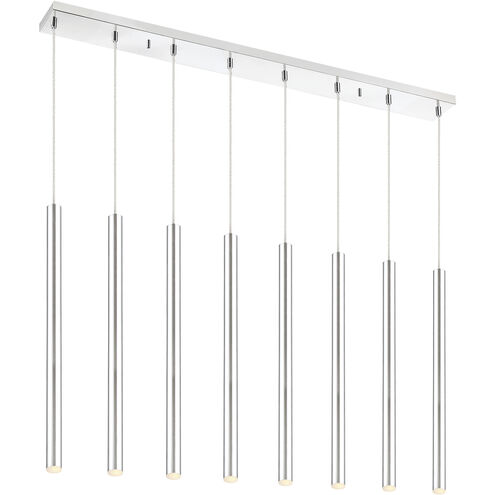 Forest LED 44.25 inch Chrome Linear Chandelier Ceiling Light in 8, 30, Chrome Steel