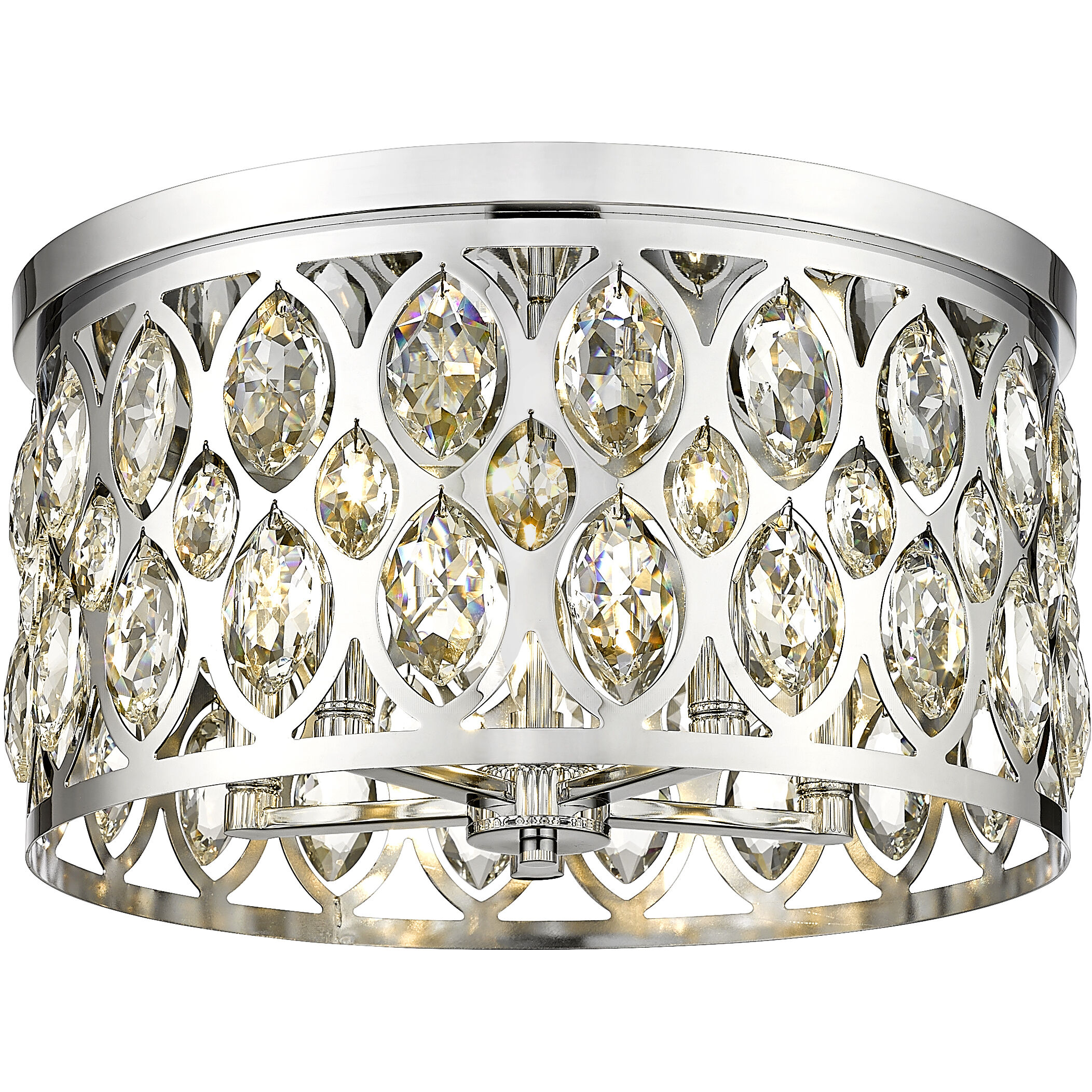 Dealey 5 Light 18 inch Chrome Flush Mount Ceiling Light