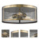 Meshsmith 3 Light 14.88 inch Natural Brass Flush Mount Ceiling Light in Natural Brass Steel