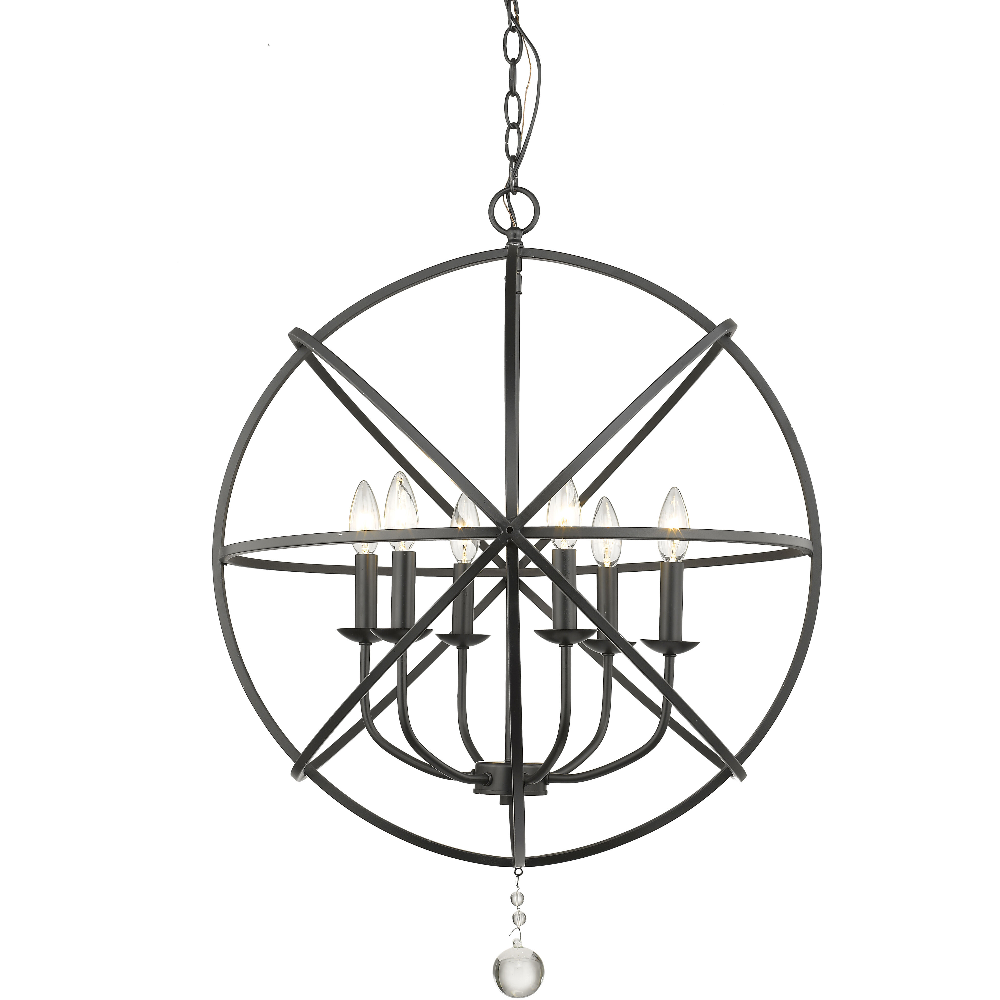 Tull 6 Light 24 inch Matte Black Chandelier Ceiling Light