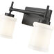 Cadoc 2 Light 15 inch Matte Black Bath Vanity Light Wall Light