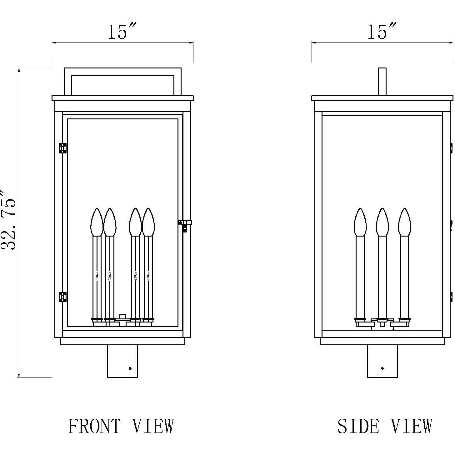 Hartwell 6 Light 32.75 inch Sand Black Outdoor Post Mount Fixture