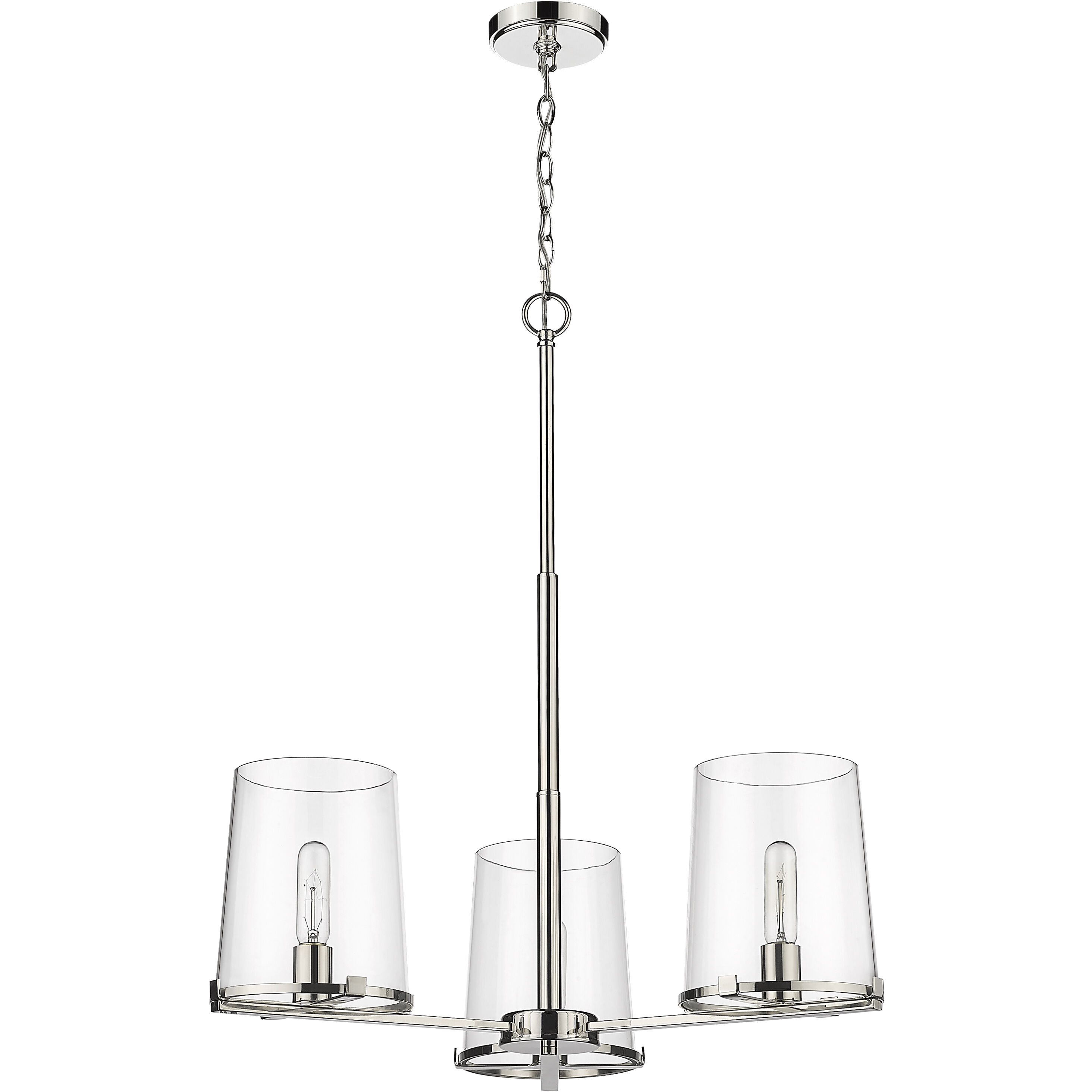 Callista 3 Light 28 inch Polished Nickel Chandelier Ceiling Light