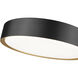 Kawan LED 16 inch Matte Black and Modern Gold Flush Mount Ceiling Light