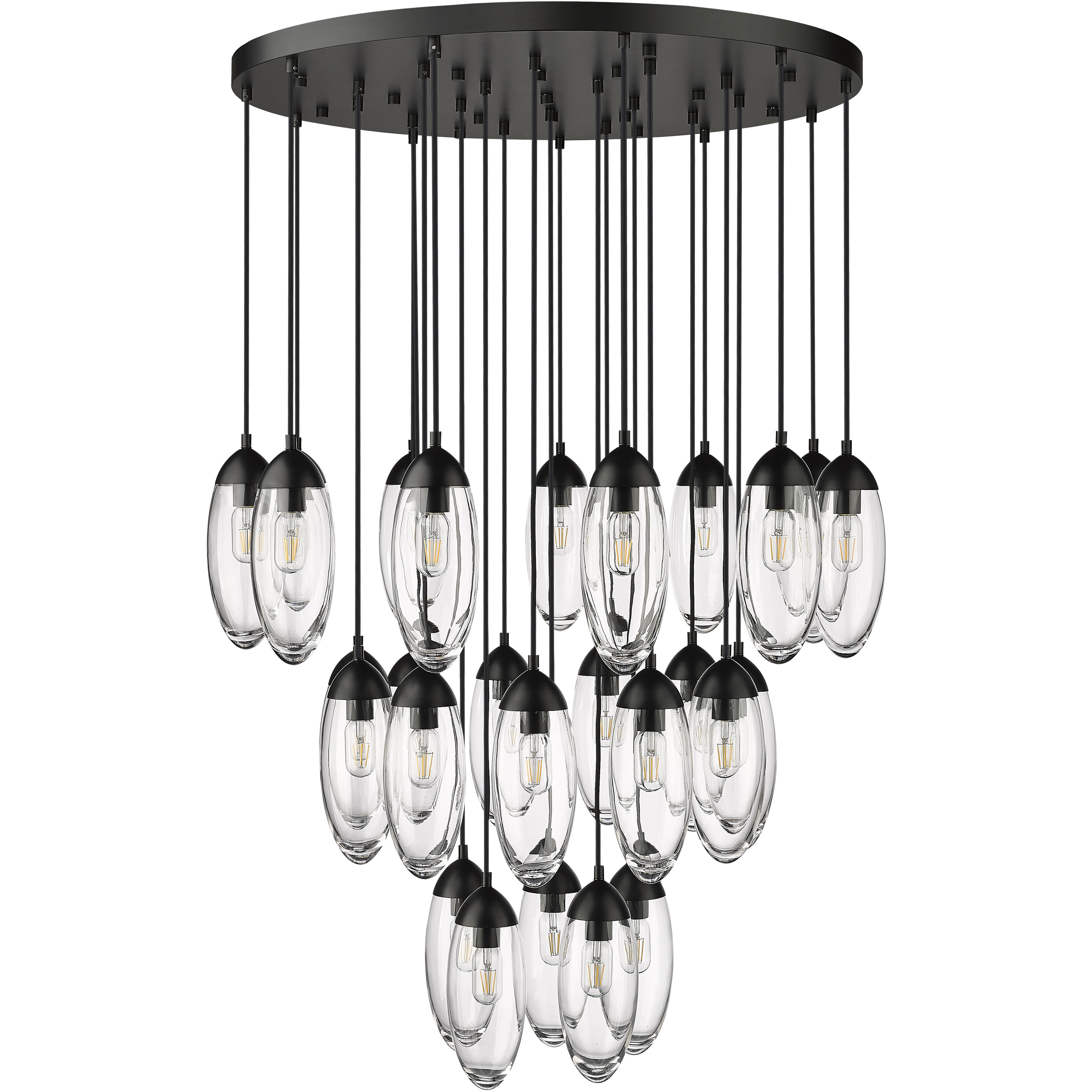 Arden 27 Light 36 inch Matte Black Chandelier Ceiling Light