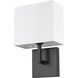 Saxon 1 Light 7 inch Matte Black Wall Sconce Wall Light