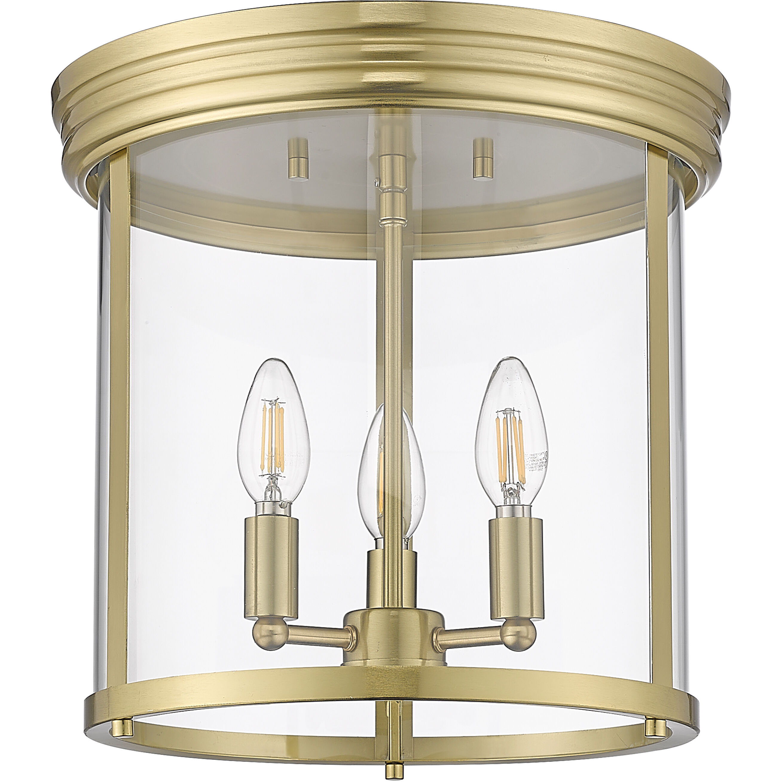 Thayer 3 Light 13 inch Luxe Gold Flush Mount Ceiling Light